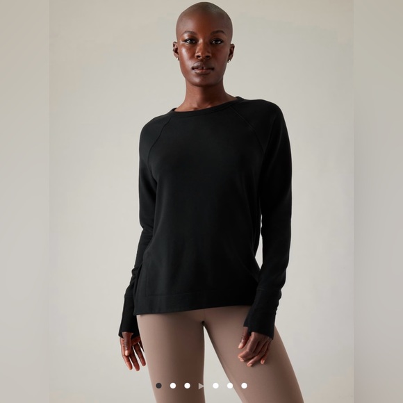 Athleta Coaster Luxe Recover Sweatshirt // Black - Picture 1 of 7